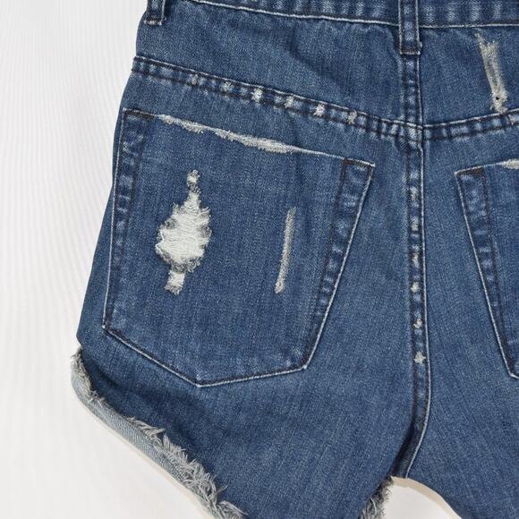 One Teaspoon Distressed Denim Jean Shorts Size 26 - Picture 11 of 16